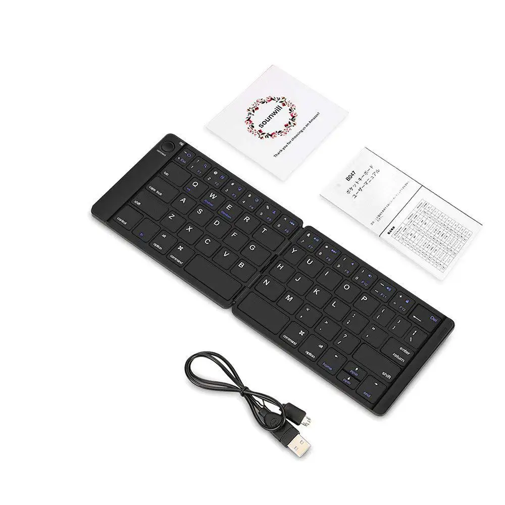 Мини Складная Беспроводная Bluetooth клавиатура для ipad/Iphone/Macbook/ПК компьютер/Android планшет