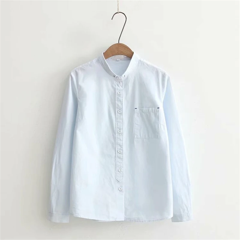 Light blue GOPLUS рубашка женская белая рубашка женская блузка женская рубашки женские блузки женские модные новинки - Цвет: Light blue
