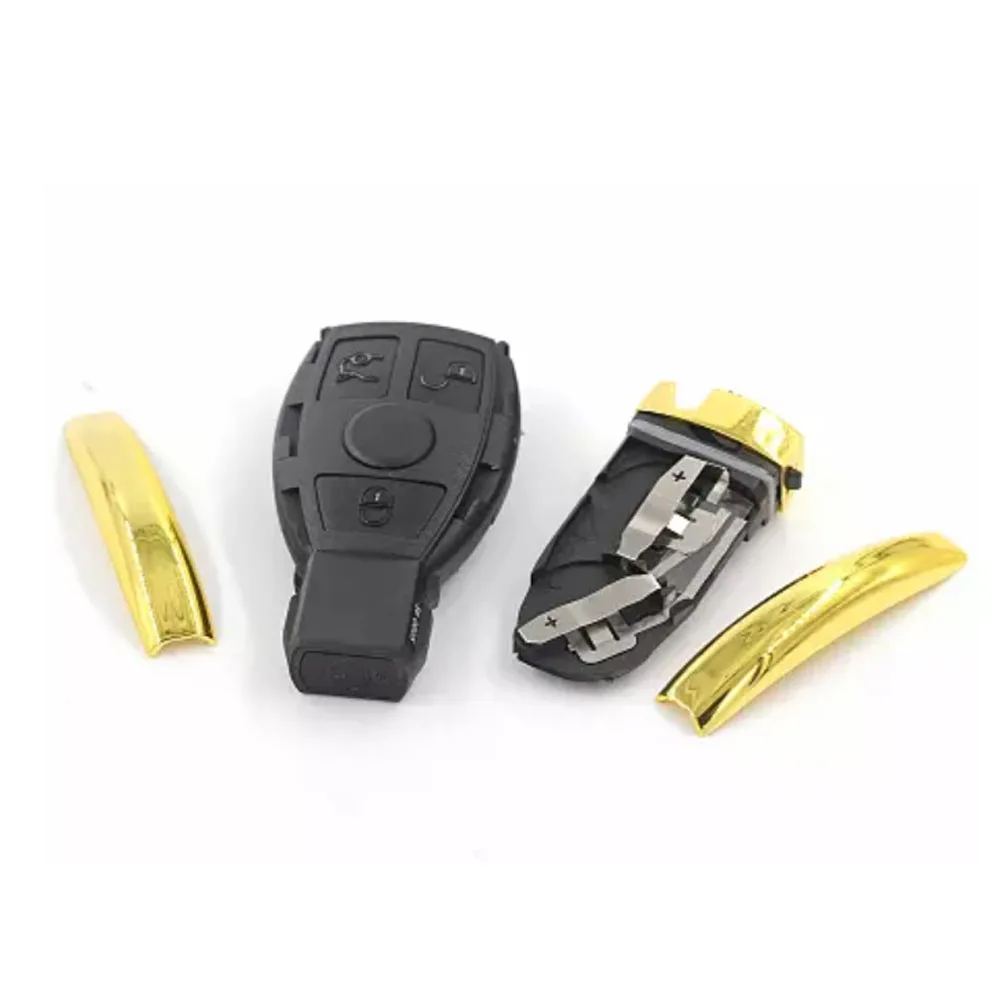 OkeyTech для Mercedes Benz 2005 2006 2007 2008 W204 смарт-ключ дистанционного управления не включает лезвие 3 кнопки двойной батарейный зажим золотого цвета