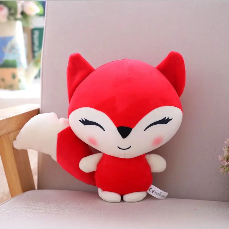 1 шт., 25 см, Kawaii куклы, мягкие животные и плюшевые игрушки для девочек, детские игрушки для мальчиков, плюшевая подушка, лиса, мягкие животные, мягкая игрушка, кукла - Цвет: red