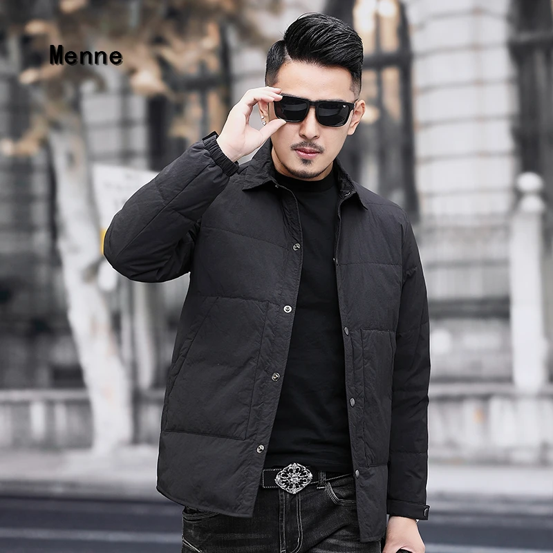 19 новая горячая зимняя мужская рубашка куртка, тонкий индивидуальный пуховик