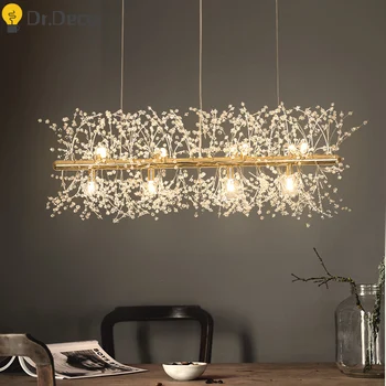 

Modern Luxury Crystal Chandelier Lighting Nordic Snowflake LDE Chandeliers Living Room Lighitng Lamp Home Decor Light Fixtures