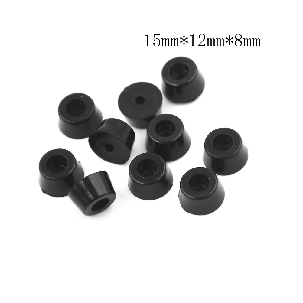 10pcs Anti slip furniture legs Feet Black Speaker Cabinet bed Table Box Conical rubber shock pad floor protector Furniture Parts