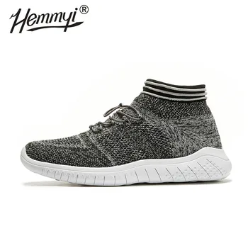 

Hemmyi Men Sneakers High-top Socks Fly-woven Breathable Running Shoes Mens Large Size Comfortable Casual Socks Shoes Mens Shoes