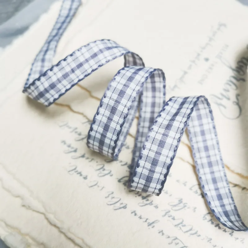 3 Yards Double-sided lattice webbing British style checkered ribbon DIY bow hair accessories material