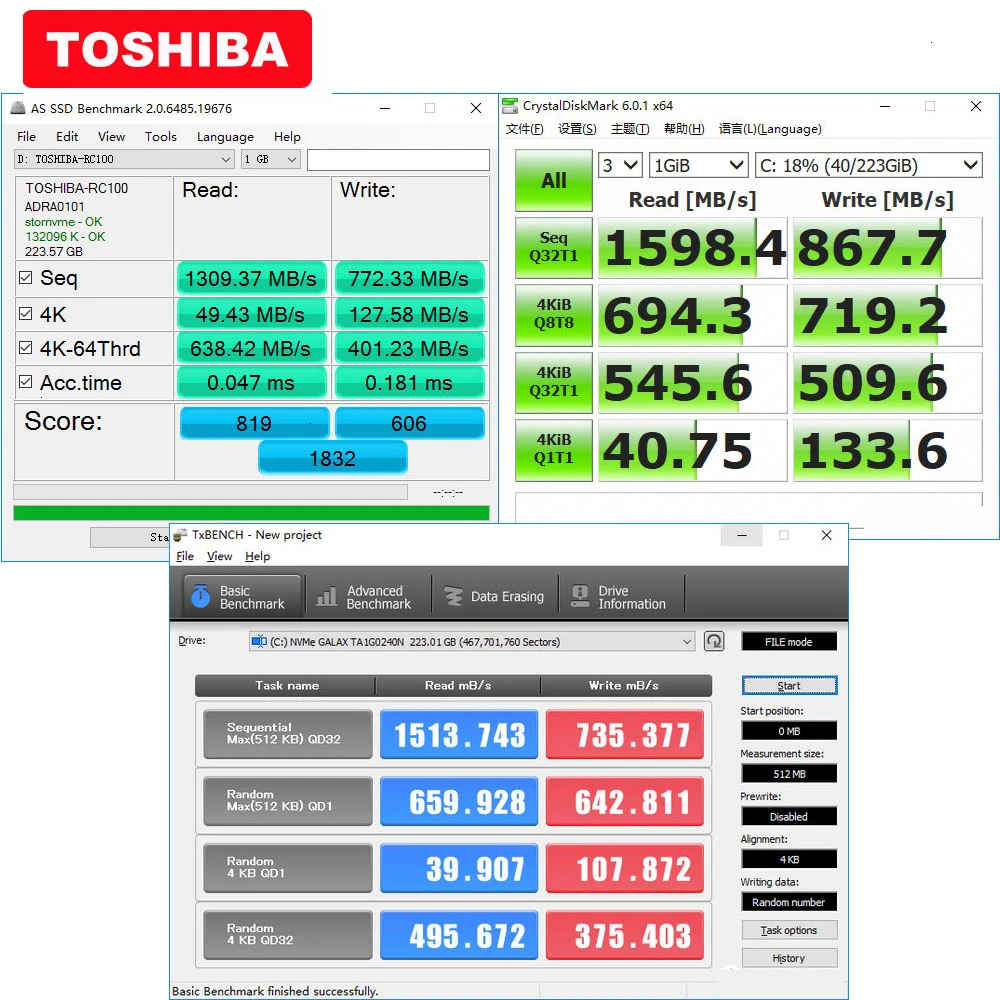 TOSHIBA 3D NAND RC100 SSD 120 ГБ 240 ГБ M.2 2242 NVMe PCIe Gen3x2 Внутренний твердотельный диск Жесткий диск для ноутбука