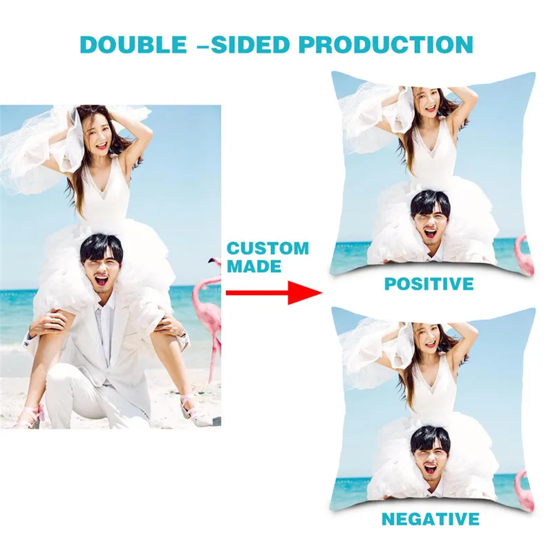 Pillowcase Picture Throw Home-Cushion-Cover Photo Customize Wedding Personal Gift DIY