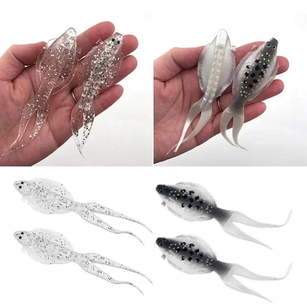 Mini 2Pcs/Set Delicate Flatfish Soft Fork Tail Fishing Lure Convenient  Crank Bait Reusable for Fresh Water - AliExpress
