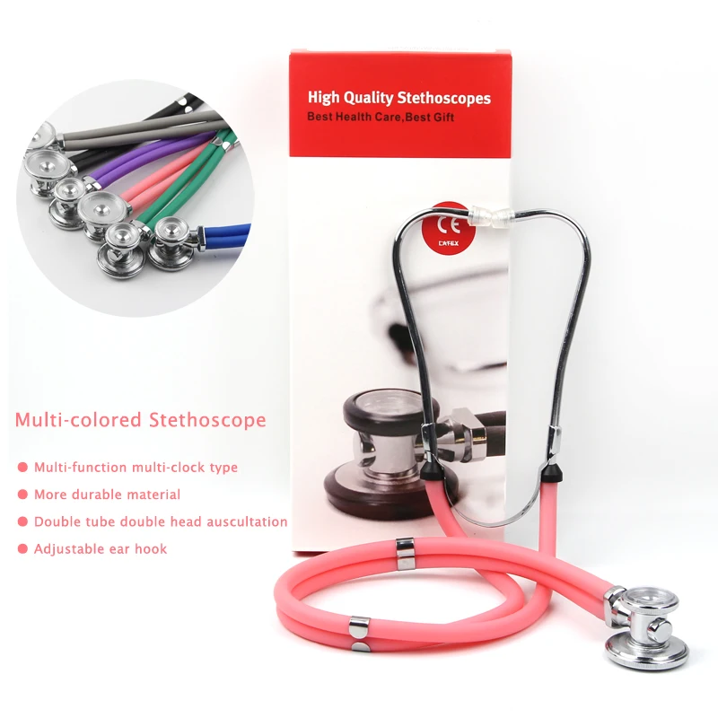 Professional Dual Headed Double Stethoscope Medical Portable High Quality Colorful Equipment Stethoscope Heart Lung Cardiology