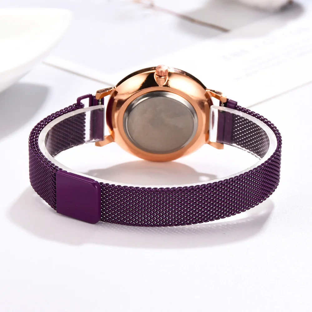 Топ бренд класса люкс Женские часы-браслет модные градиентные циферблат бриллиантовые женские звездное небо магнитные наручные часы женские часы