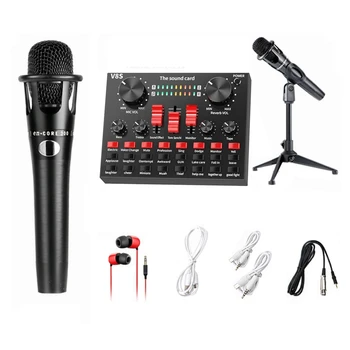 

Bluetoot Professional Live Streaming Sound Card Kit USB o Interface Mixer DJ Sound for Recording Microphone Guitar