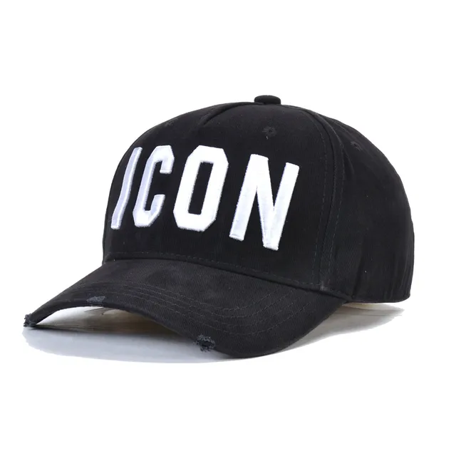 DSQ red cotton designer hip hop hat 