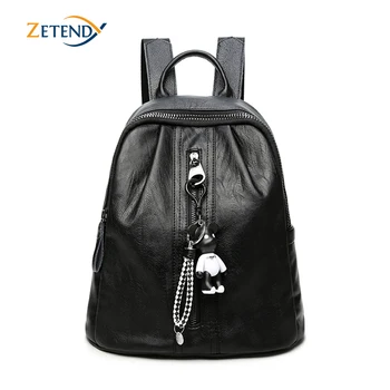 

Zetendy Backpack Women Korean Version of The Wild Personality Fashion Street Tide Leisure Travel Large Capacity Black Backpacks