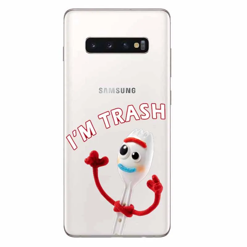 TPU Мультяшный форки чехол для телефона Samsung gаlaxy S6 7 8 9 Note 8 9 Edge забавная история игрушек Мягкая силиконовая задняя крышка с буквенным принтом Fundas Coque - Цвет: TPU