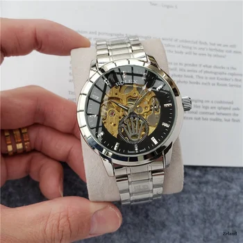 

rolex- Fashion Brand Automatic Mechanical Watches Men's Waterproof Skeleton Wrist Watch With women men Leather strap 95687