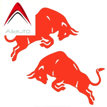 

Aliauto Jumping bull cow red car sticker Vinyl Decals Motorcycle Accessories sticker reflective 15*10cm