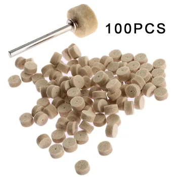 

13mm Polishing wheel Wool Felt Buffing Pad + 2PCS Mandrels Kit Rotary Tool White
