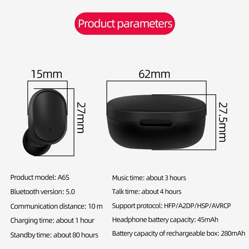 Беспроводные наушники PK Redmi Airdots наушники Bluetooth 5,0 TWS беспроводная гарнитура со стереонаушниками с микрофоном зарядная коробка PK i10 i12