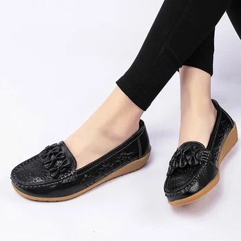 

Women Flats Slip On Women Shoes Casual Shoes Woman Wedge Shoes Leather Ladies Loafers Hollow Casual Shoes Woman Zapatos De Mujer