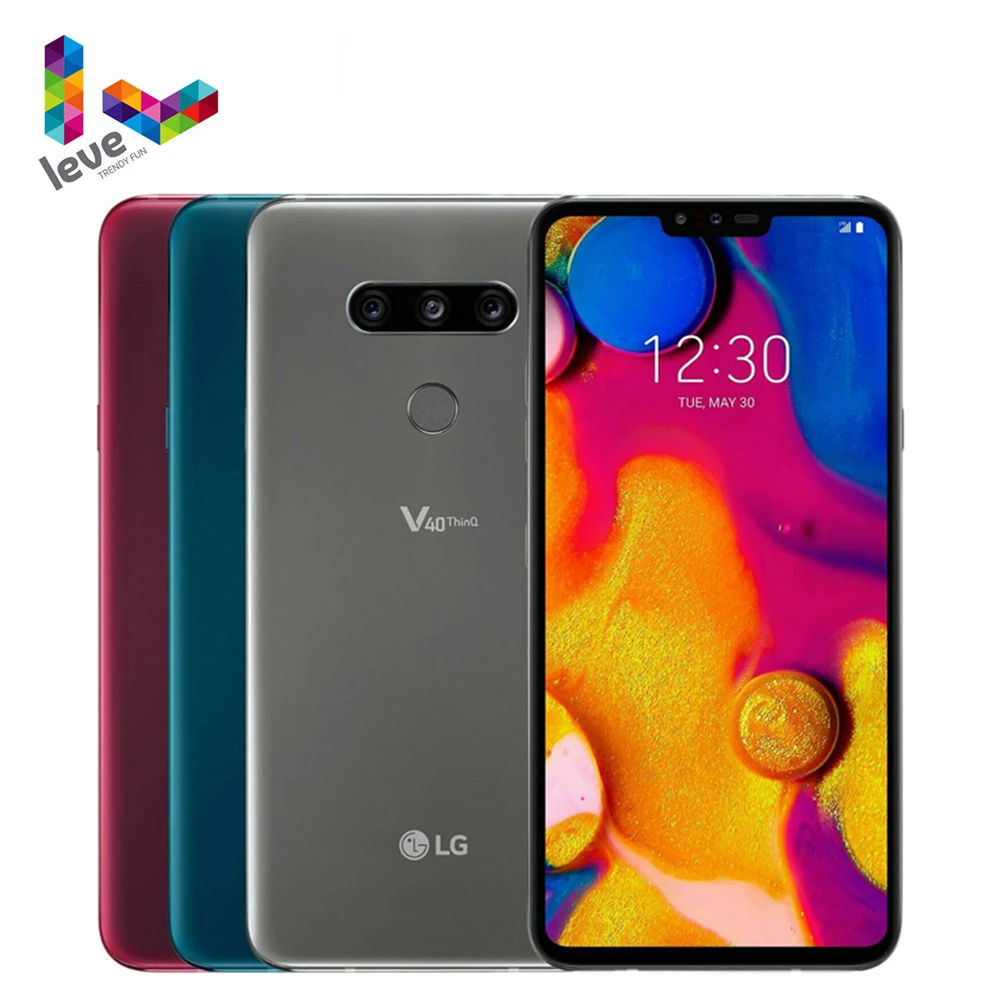 backmarket phones LG V40 ThinQ V409N V409UA V405EBW Unlocked Mobile Phone 6.4" 6GB RAM 64&128GB ROM 16MP Octa Core 3+2 Cameras Android Smartphone refurbished iphone