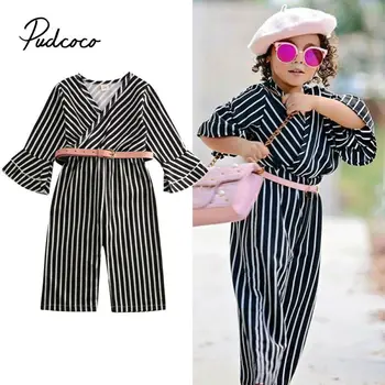 

Newborn Baby Clothes With Belt Striped Flare Sleeve Romper Overalls Jumpsuit Clothes Baby Girl Clothes Baby Girl kid clothes
