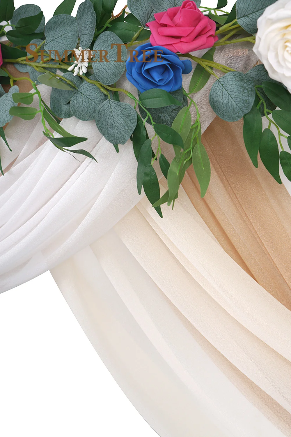 Wedding Arch Drape Fabric Sheer Chiffon Tulle Curtain Backdrop Living Home Drapery Ceremony Reception Swag Decoration 6 Meters sheer curtains,decor curtains