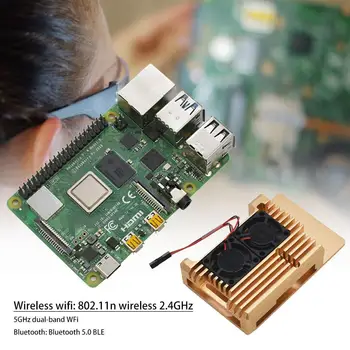 

DIY Wireless WiFi Computer Development Board for Raspberry Pi 4 Generation Model B Type CNC Metal Case Cooling Fan Kits