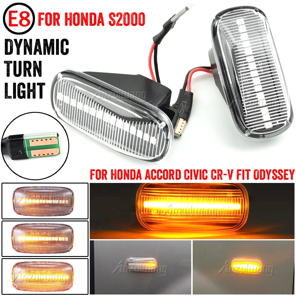 2X Dynamic Side Marker Turn Signal Light lamp For Honda CRV Accord 