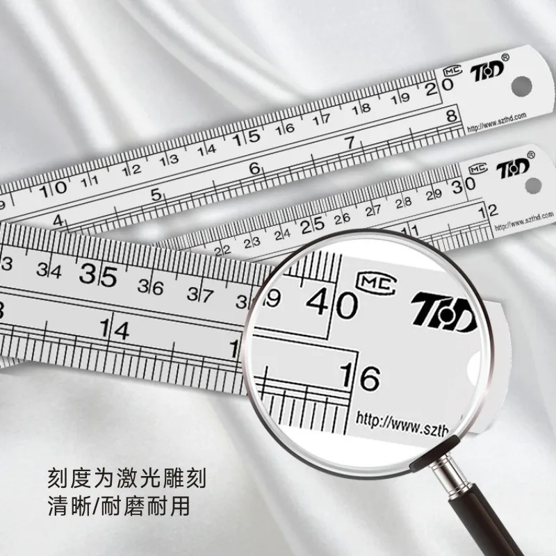Stainless Steel Double-sided Thickened Ruler School Office Supplies 15cm-80cm