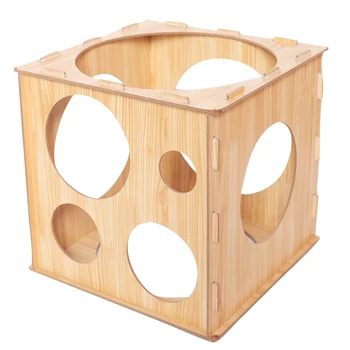 

ELEG-9 Holes Balloon Sizer Box Wood Square Balloon Measurement Tool for Balloon Arch Kit for Birthday Party Wedding Party Decora