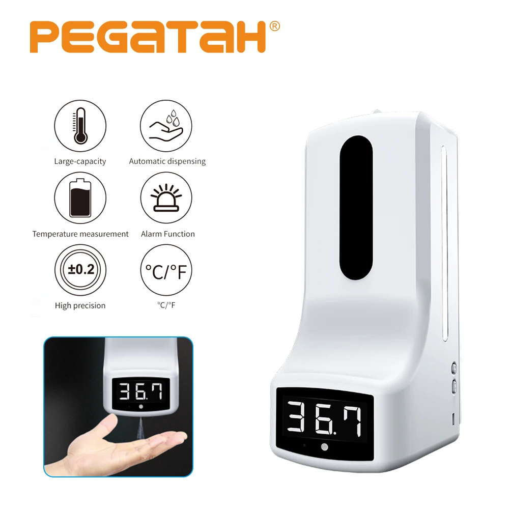 

Infrared Termometer Digital Temperature Sensor Infrarojo Automatic Temperature Measurement alarm with1000L Dsinfection Machine