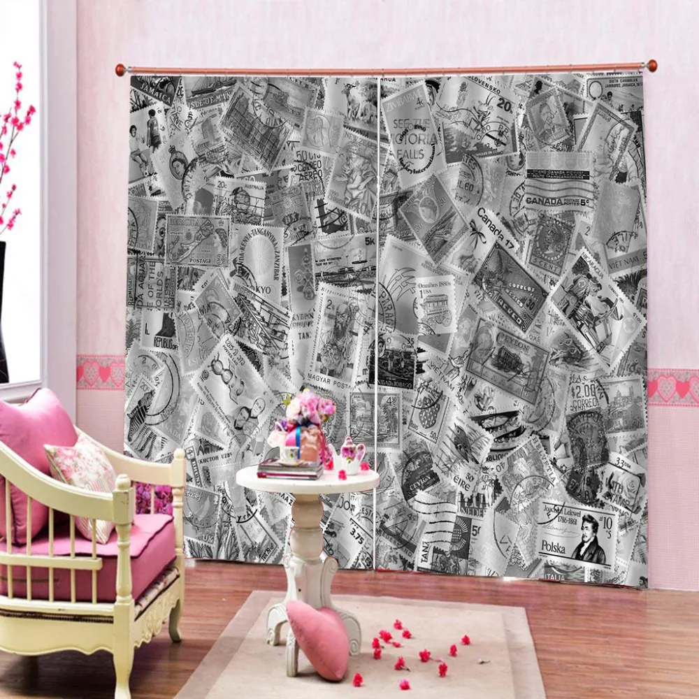 grey curtains picture 3D Curtain Luxury Blackout Window Curtain Living Room Decoration curtains