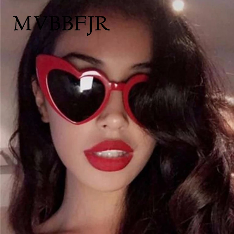 MVBBFJR новые модные женские солнцезащитные очки кошачий глаз с сердцем брендовые