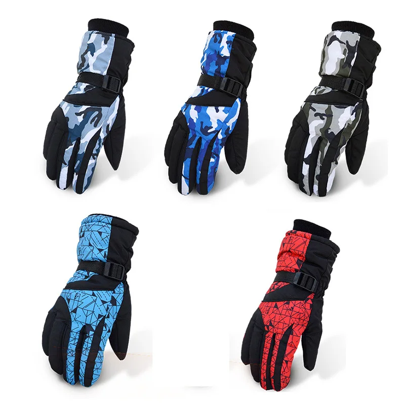 Waterproof Ski Gloves Men Women Heated Skiing Glove Winter Wear Resistant Thermal Mittens Outdoor Sports Snow Windproof Gloves