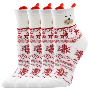 

4pcs Spring summer high Quality 3D Christmas chaussette Style Socks Women Men's Cotton Hip Hop Socks Man Meias Mens Calcetines