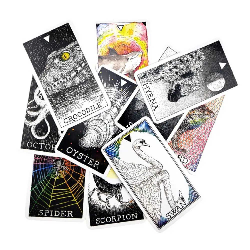 63PCS Animal Spirit Tarot Card Series English Language Tarot Cards For Party Household Use