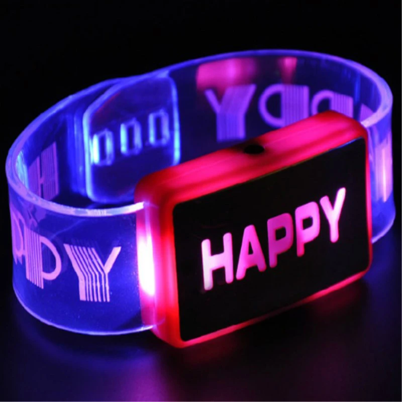 手首のブレスレット Led ダンス Led ライトアップおもちゃハッピーブレスレット点滅リストバンドおもちゃクリスマスフェスティバルイベントパーティー用品 Supplies Party Aliexpress