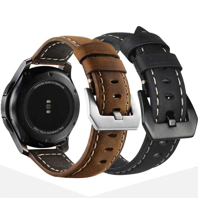 Кожаный ремешок для huawei Watch GT Honor Watch Magic smart аксессуары для часов браслет для samsung Galaxy watch 46 мм gear S3