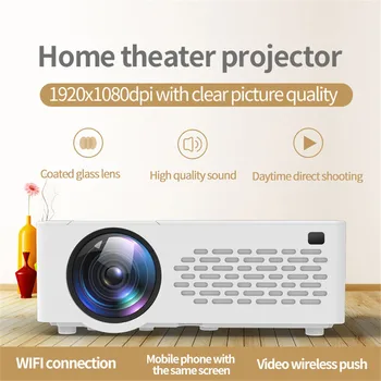 

J12 Mini Projector Full-HD 1080P Projector WIFI Phone Screen Mirroring Display 5000 Lux Projector Home Theater Mini Beamer
