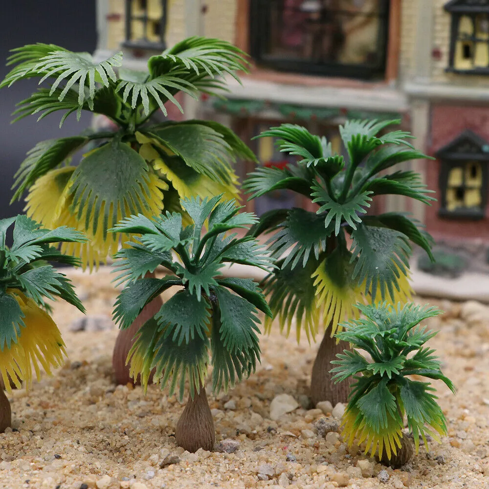 15pcs Artificial Model Train Palm Trees Tropical Forest Landscape Scale Scenery 
