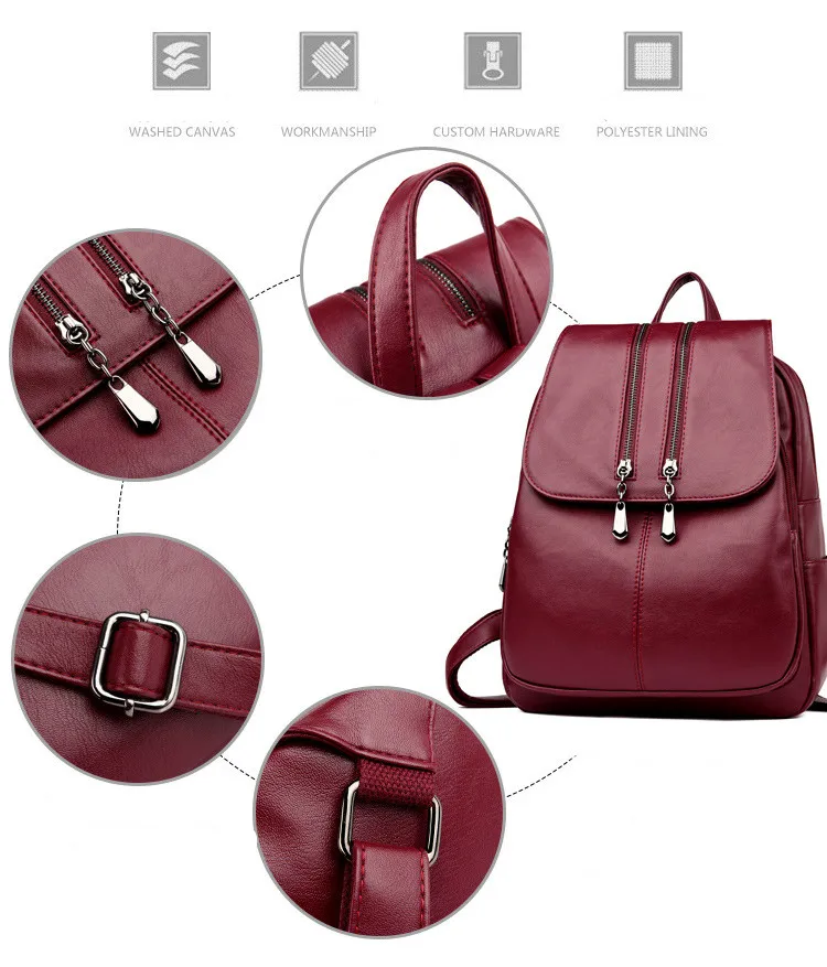 Женские кожаные рюкзаки, винтажная женская сумка на плечо, рюкзак для путешествий, женский рюкзак Mochilas, школьные рюкзаки для девочек, консервативный дизайн