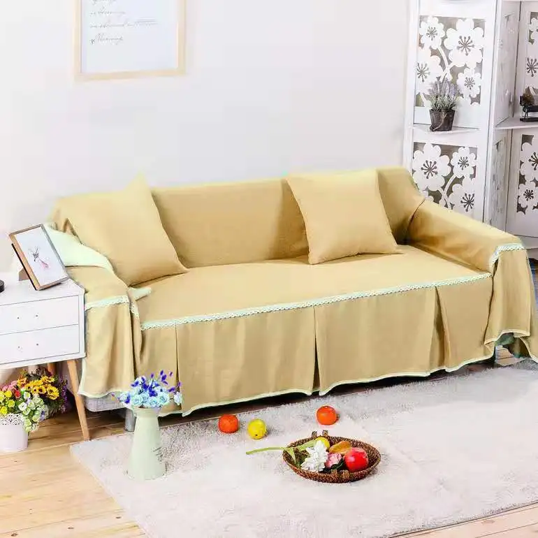 1/2/3/4-seater для диванов для Гостиная однотонные Цвет верхний край декорирован кружевом диван Полотенца все включено пылезащитный чехол для дивана Твердый Чехол