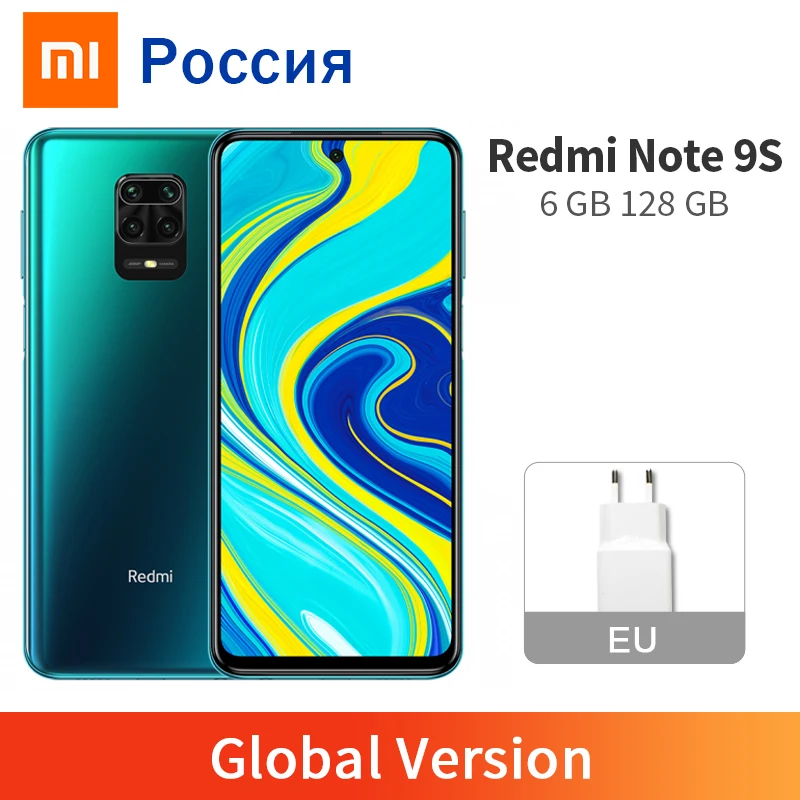 Глобальная версия Xiaomi Redmi Note 9S 6 ГБ 128 Snapdragon 720G Восьмиядерный 67 дюйма экран 5020 мАч