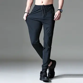

New Men Summer Casual Pants Feet Sports Quick Drying Pants Men Ice Silk Stretch Pants