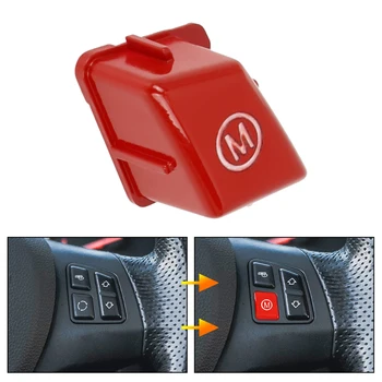 

uxcell Car Steering Wheel M Mode Button Switch Cover Red Blue Auto Steering Wheel Button cap for BMW 3 Series E90 E92 E93 M3