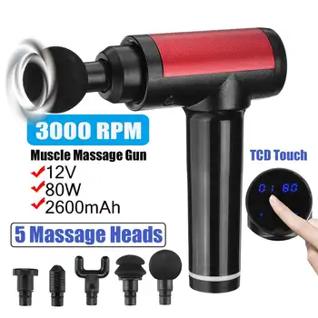 

3000r/min Therapy Massage Guns Muscle Massager Pain Sport Massage Machine Relax Body Slimming Relief 4 Heads LCD Display