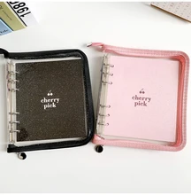 

NEW Notebook Office Meeting Cherry Loose-leaf Books With Zipper Bag Grid/Blank Pages Diary Agenda 2022 Planner Students School