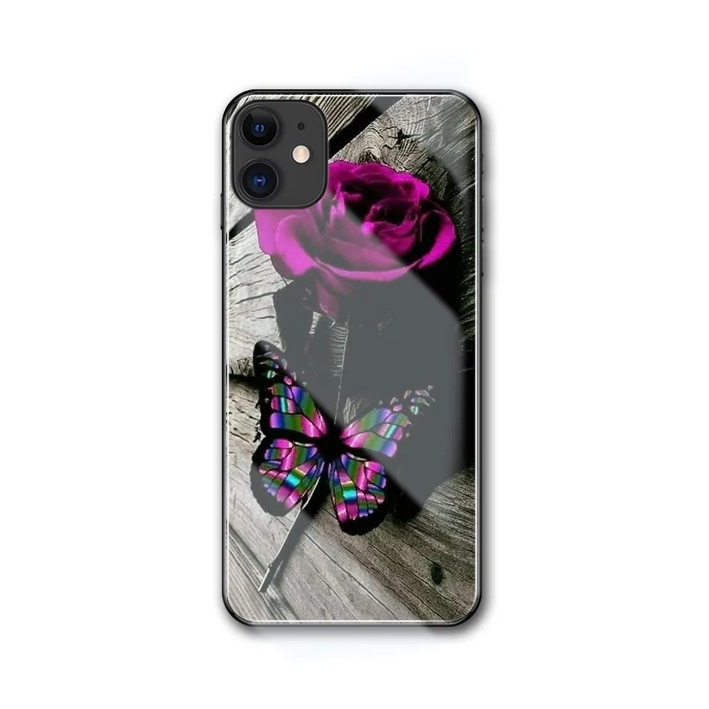 Чехол Finder для iPhone XS MAX, чехол с изображением розы, единорога, абстрактного пламени, стеклянный чехол для iPhone 6, 6 S, 7, 8 Plus, X, XR, XS MAX, 11 pro max - Цвет: 01939