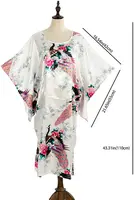 Sexy Female Silk Rayon Robe Bath Gown Nightgown Summer Casual Home Dress Printed Loose Sleepwear Plus Size Nightwear Bathrobe - Image 4
