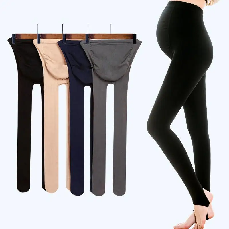 Одежда для беременных; сезон весна-осень; бархатные регулируемые Леггинсы для беременных; однотонные брюки с высокой талией; чулки для беременных
